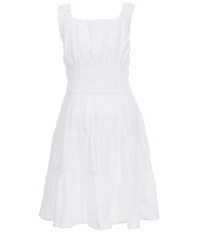 I.N. Girl Big Girls Sleeveless Ruched-Bodice Tiered Dress