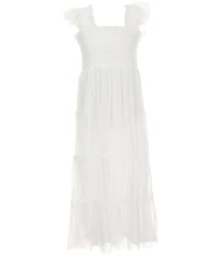 I.N. Girl Big Girls Sleeveless Smocked-Bodice Dress