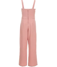 I.N. Girl Big Girls Sweetheart Neckline Strappy Embroidered Flowers Jumpsuit