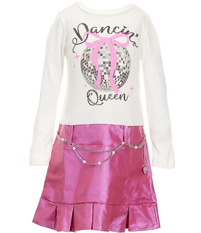 I.N. Girl Little Girls Long-Sleeve Color Block Box-Pleat-Skirted Drop-Waist Dress