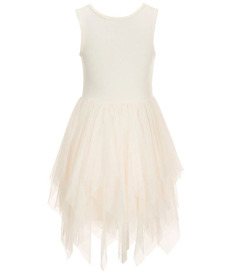 I.N. Girl Little Girls Long-Sleeve Floral-Printed Faux-Sherpa Jacket & Sleeveless Knit/Mesh Fairy-Hem Fit-And-Flare Dress