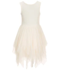 I.N. Girl Little Girls Long-Sleeve Floral-Printed Faux-Sherpa Jacket & Sleeveless Knit/Mesh Fairy-Hem Fit-And-Flare Dress