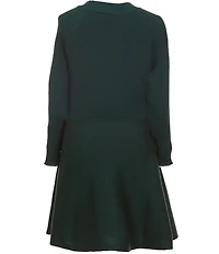 I.N. Girl Little Girls Raglan-Sleeve Button-Detailed Sweater Dress