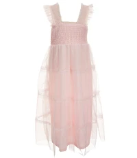 I.N. Girl Little Girls Sleeveless Smocked-Bodice/Ruffled Skirted Fit-And-Flare Dress