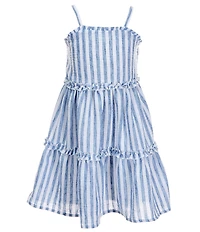I.N. Girl Little Girls Sleeveless Striped Tiered Dress