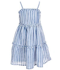 I.N. Girl Little Girls Sleeveless Striped Tiered Dress
