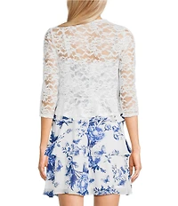 I.N. San Francisco 3/4 Sleeve Peplum Hem Shrug