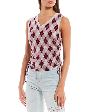 I.N. San Francisco Argyle Brushed Hachi Vest