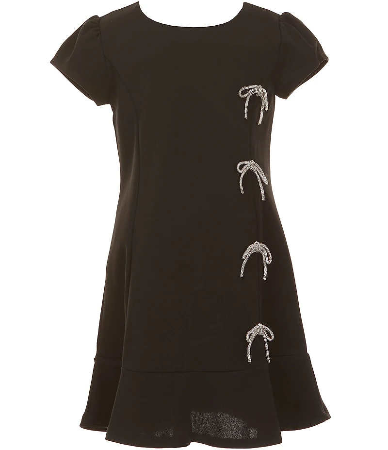 I.N. San Francisco Big Girls Bow Trim Flounce Hem Dress