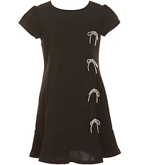 I.N. San Francisco Big Girls Bow Trim Flounce Hem Dress
