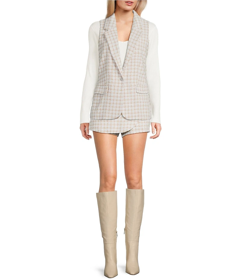 I.N. San Francisco Check Wrap Pull-On Skort