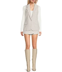 I.N. San Francisco Check Wrap Pull-On Skort