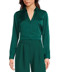 I.N. San Francisco Collared Long Sleeve Button Front Top