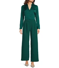 I.N. San Francisco Collared Long Sleeve Button Front Top