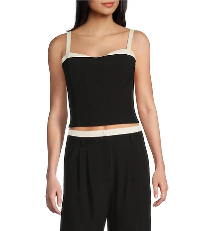 I.N. San Francisco Contrast Corset Coordinating Crop Top