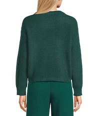 I.N. San Francisco Crew Neck Long Sleeve Cropped Sweater
