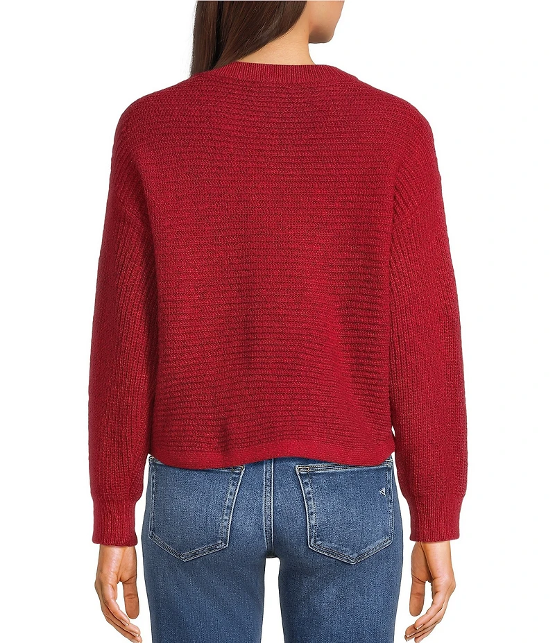 I.N. San Francisco Crew Neck Long Sleeve Cropped Sweater