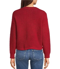 I.N. San Francisco Crew Neck Long Sleeve Cropped Sweater