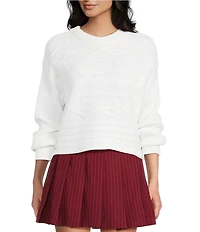 I.N. San Francisco Crew Neck Long Sleeve Cropped Sweater