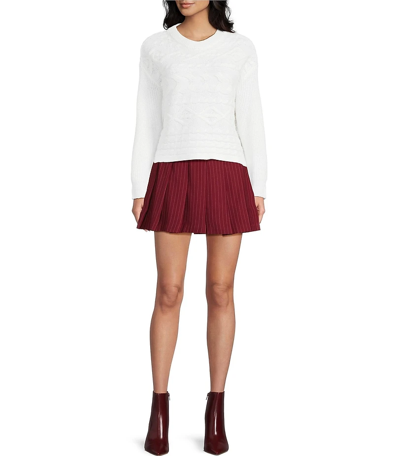 I.N. San Francisco Crew Neck Long Sleeve Cropped Sweater