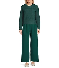 I.N. San Francisco Crew Neck Long Sleeve Cropped Sweater