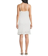 I.N. San Francisco Crochet Square Neck Dress