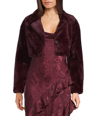 I.N. San Francisco Faux Fur Long Sleeve Cropped Jacket