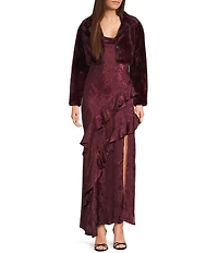 I.N. San Francisco Faux Fur Long Sleeve Cropped Jacket