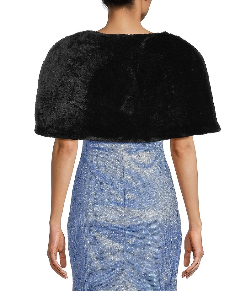 I.N. San Francisco Faux Fur Novelty Brooch Shrug