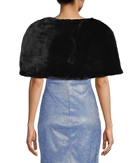 I.N. San Francisco Faux Fur Novelty Brooch Shrug