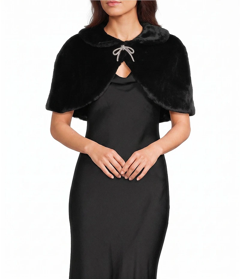 I.N. San Francisco Faux Fur Peter Pan Collar Shrug