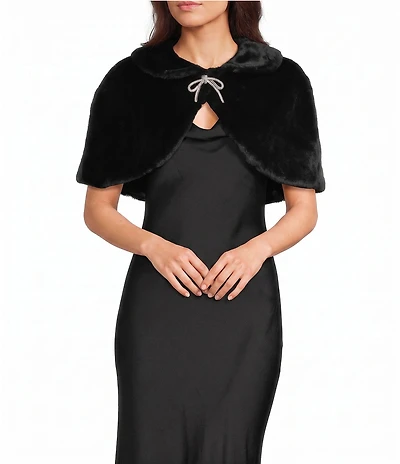 I.N. San Francisco Faux Fur Peter Pan Collar Shrug
