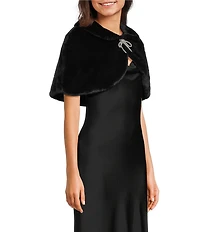 I.N. San Francisco Faux Fur Peter Pan Collar Shrug