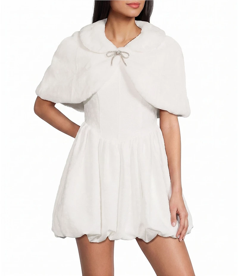 I.N. San Francisco Faux Fur Peter Pan Collar Shrug
