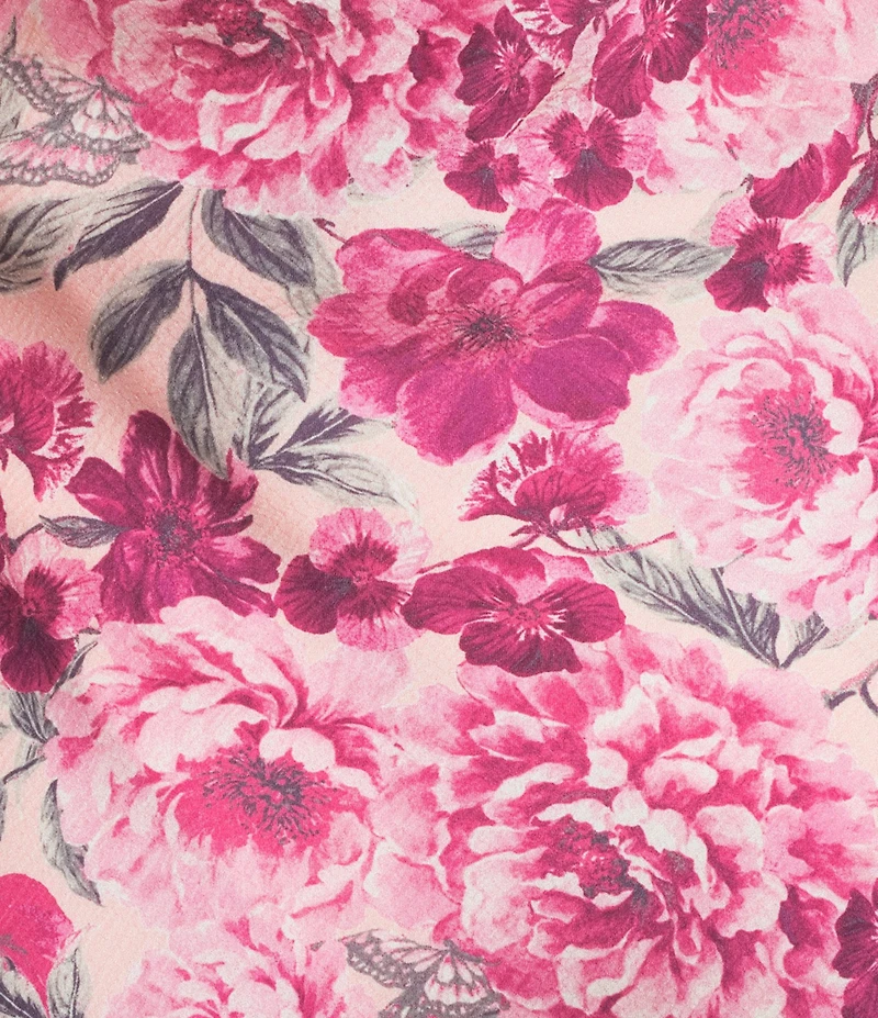 I.N. San Francisco Floral Print Off The Shoulder Asymmetrical Hem Midi Dress