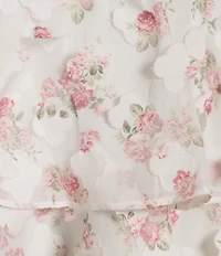 I.N. San Francisco Floral Printed Chiffon Applique Off The Shoulder Tiered Ruffle Dress