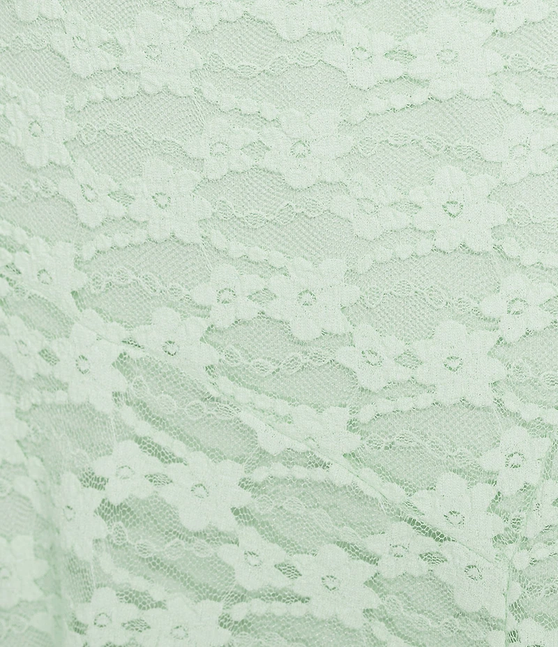 I.N. San Francisco Floral Printed Mesh Lace Asymmetrical Maxi Skirt