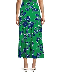 I.N. San Francisco Floral-Printed Tiered Side-Slit Coordinating Long Skirt
