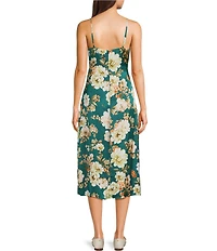 I.N. San Francisco Floral Printed V-Neck Slip Dress