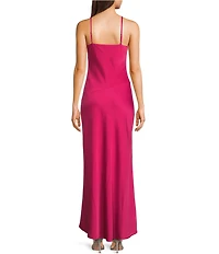 I.N. San Francisco Halter Neck Rosette Maxi Slip Dress