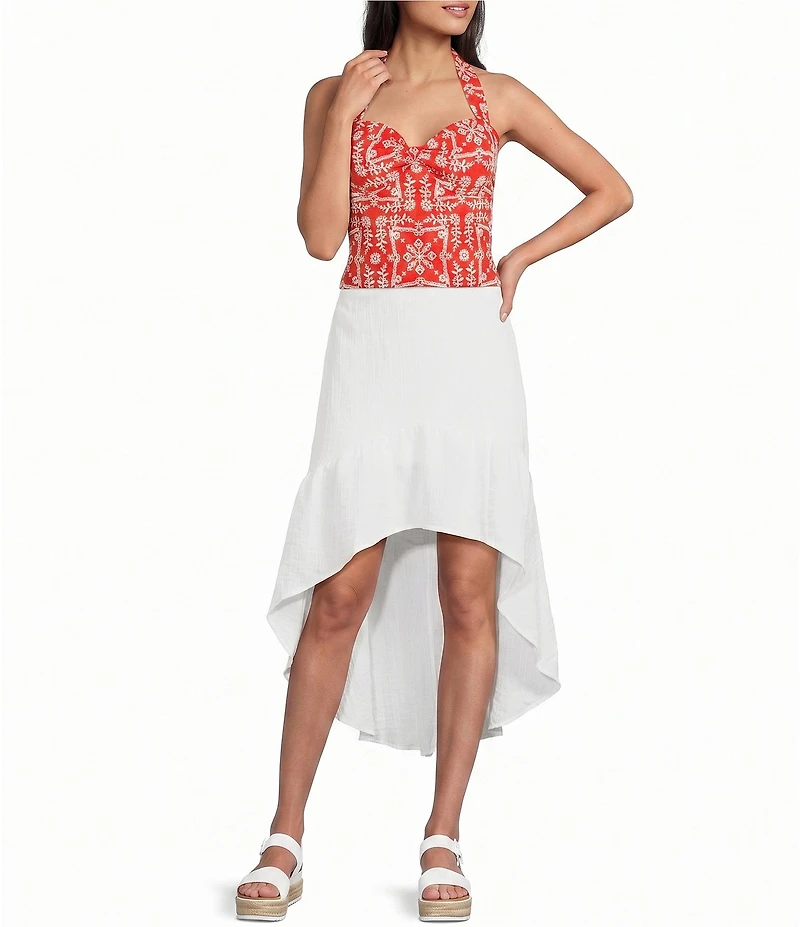 I.N. San Francisco High-Low Midi Skirt