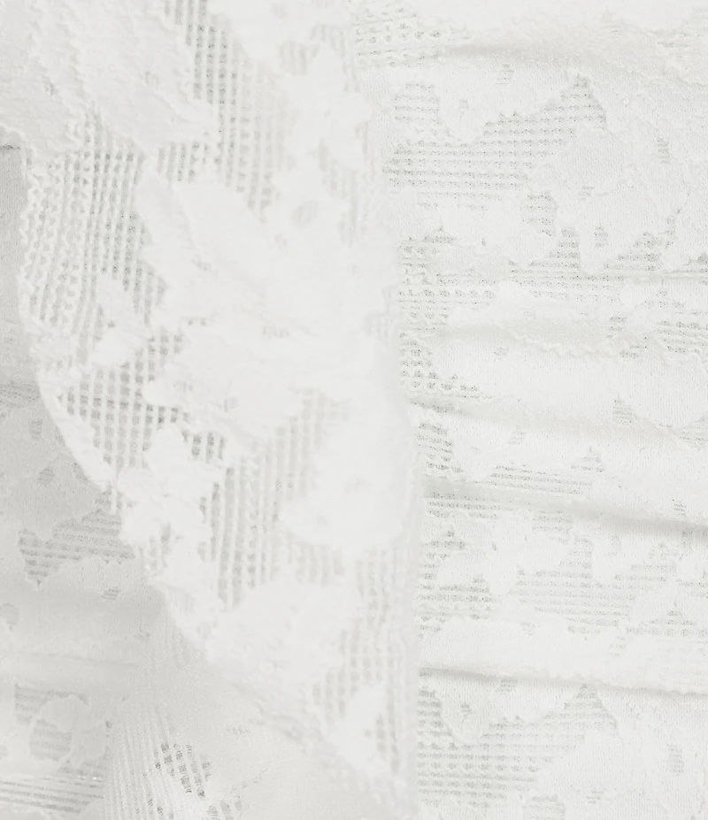 I.N. San Francisco Lace Halter Pinch Front Neck Shirred Ruffled Dress