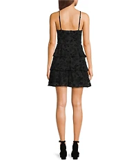 I.N. San Francisco Lace Sweetheart Neck Tiered Fit-And-Flare Dress