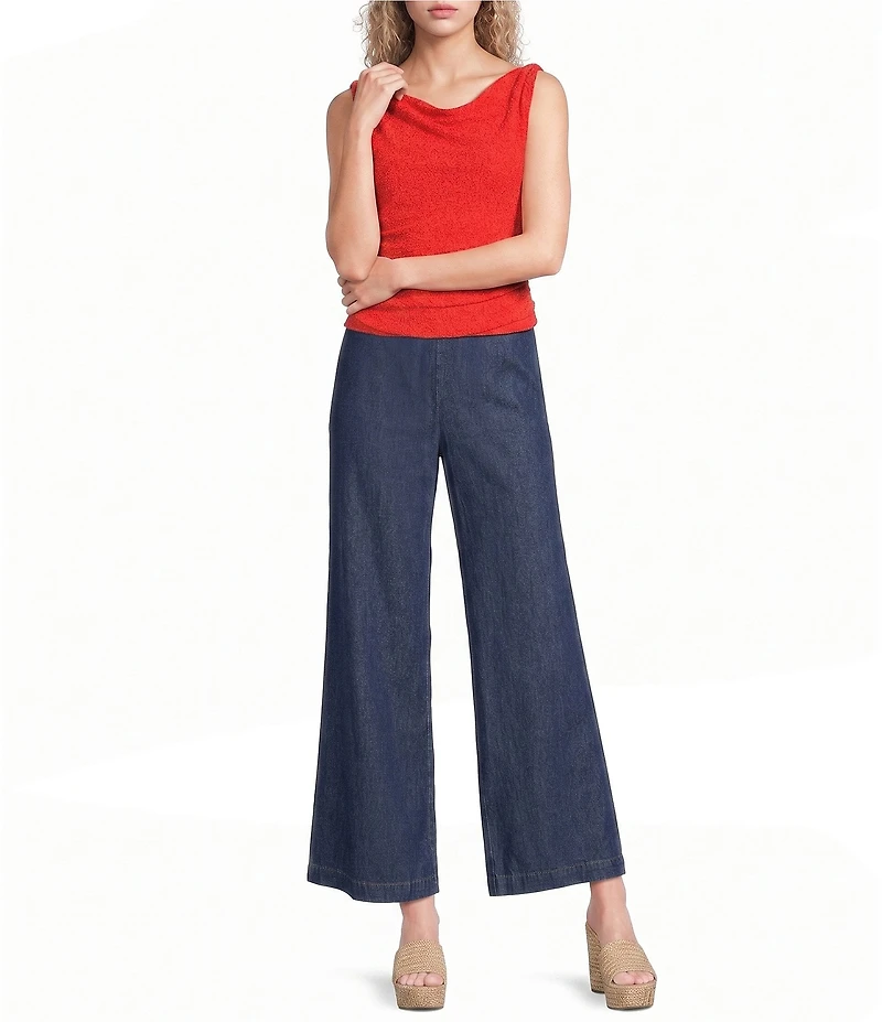 I.N. San Francisco Lace Twist Neck Rouched Side Top
