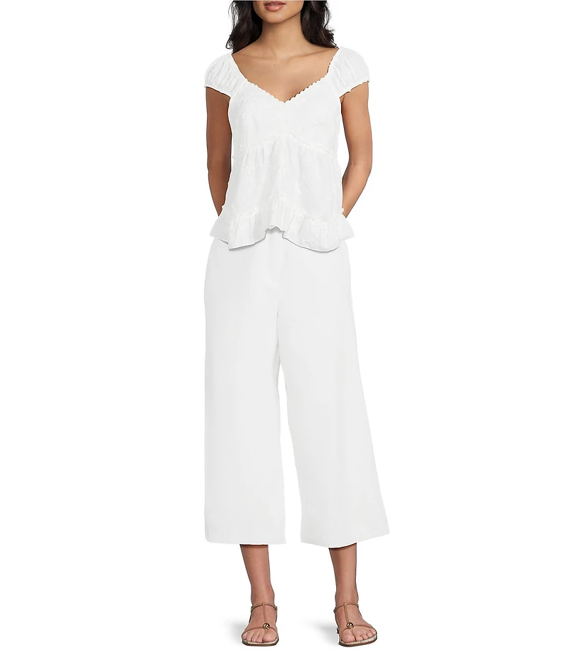 I.N. San Francisco Linen Wide Leg Crop Trouser