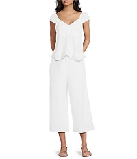 I.N. San Francisco Linen Wide Leg Crop Trouser