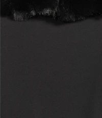 I.N. San Francisco Long Sleeve Faux Fur Trim Shrug