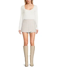 I.N. San Francisco Long Sleeve Sweetheart Neck Sweater Top