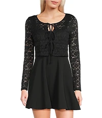 I.N. San Francisco Long Sleeve Tie Front Shrug