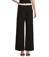 I.N. San Francisco Mid Rise Double Waistband Coordinating Wide Leg Pants